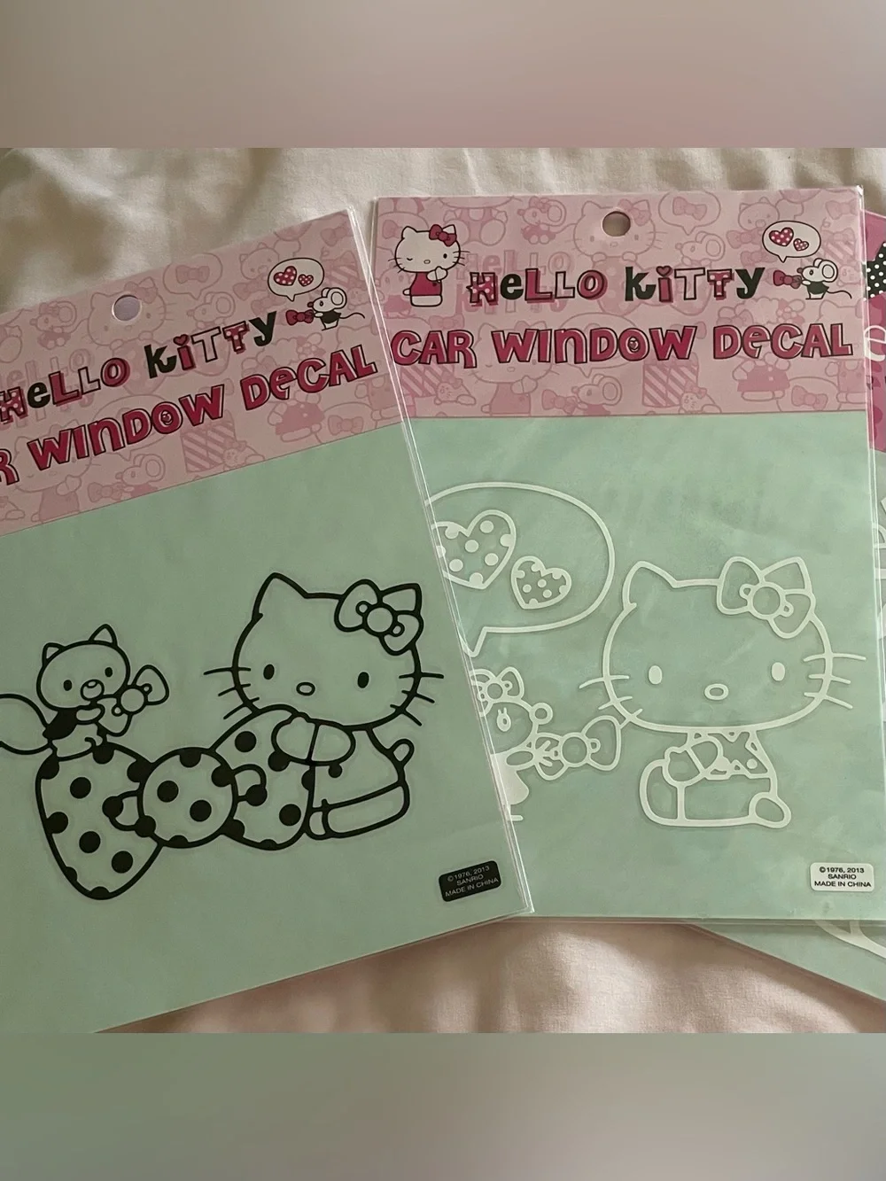 Hello Kitty Black & White Car Window Decals - Set of 2
